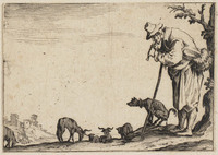 TvB G 4939
<br/>
Fluitspelende herder ("Capricci")
<br/>
<em>Callot, Jacques (1592 - 1635)</em>